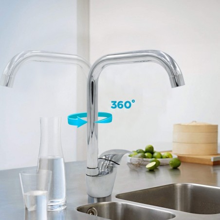 1906 Grifo para fregadero Ottawa mezclador de latón cromado giratorio 360 °