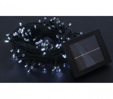 Tira fila 100 LED 10m energía solar al aire libre efecto parpadeo o fijo especial navidad