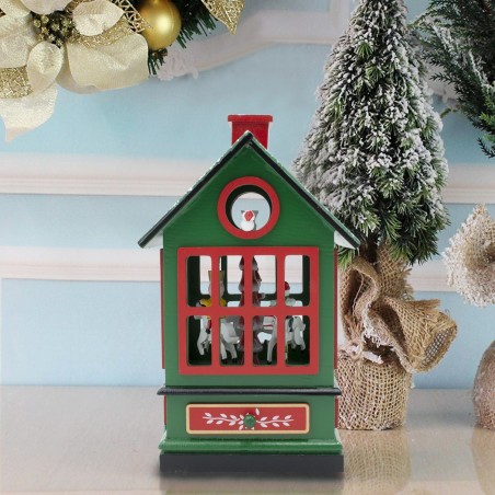 Carrusel de casa de madera 740213 con mango de música y movimientos