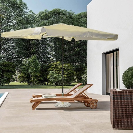 Sombrilla IMPERIA rectangular color crudo mobiliario de jardín dimensiones 3x2