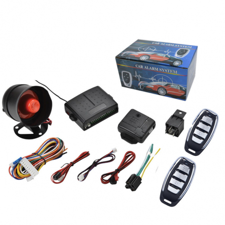 Kit completo alarma antirrobo de coche universal para autocaravana 2 mandos