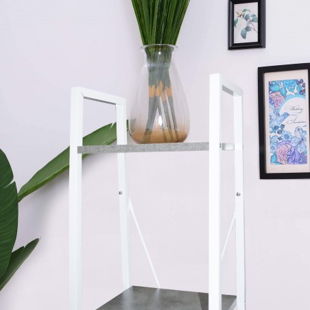 Librería estantería con 4 estantes 444113 Columna de metal 148Hx38x34cm