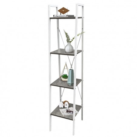 Librería estantería con 4 estantes 444113 Columna de metal 148Hx38x34cm