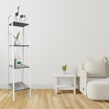 Librería estantería con 4 estantes 444113 Columna de metal 148Hx38x34cm