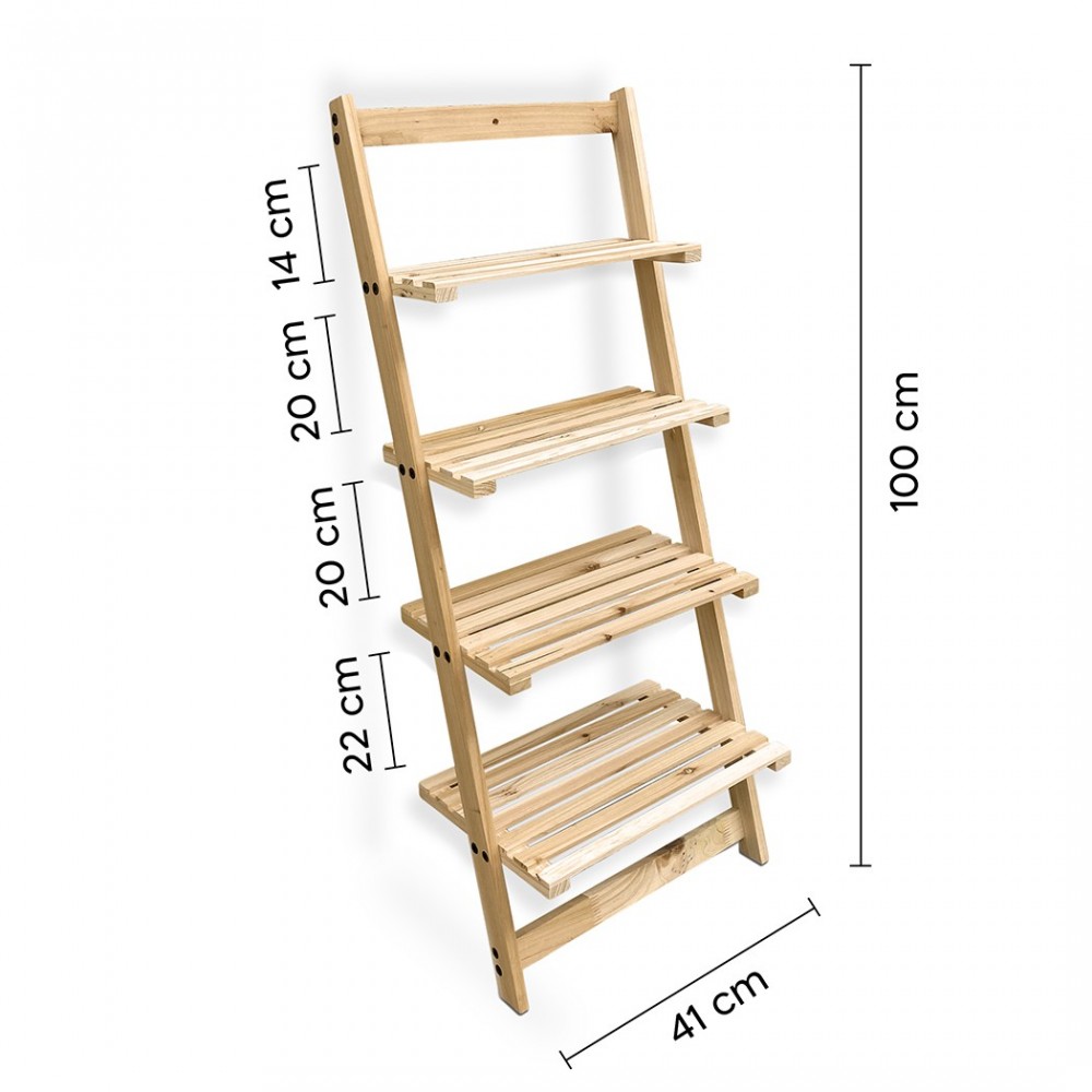 Estantería de madera escalera 87670 4 estantes...