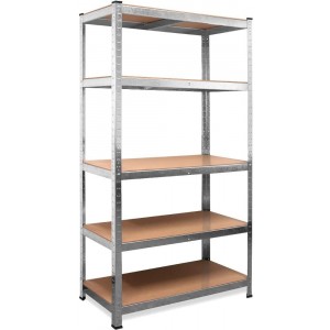 Estantería metálica modular 5 estantes MDF 180x90x40cm,...