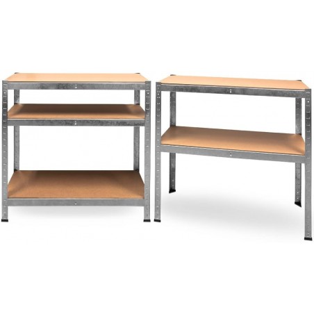 Estantería metálica modular 5 estantes MDF 180x90x40cm, carga 875Kg