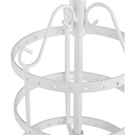 Soporte exhibición de joyería 4 niveles Estructura giratoria blanca Ideal aretes