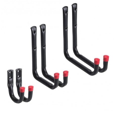 Kit 6 ganchos de pared universales de metal multiusos ahorra espacio 3 tamaños