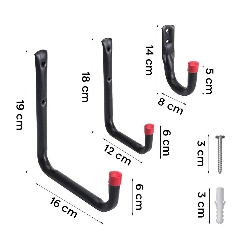 Kit 6 ganchos de pared universales de metal...