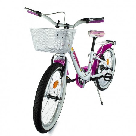 Bicicleta unicornio tamaño 20 bicicleta 204R UN para niña 6 a 8 años con canasta
