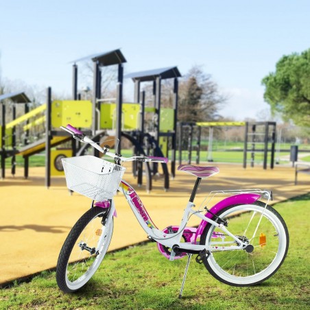 Bicicleta unicornio tamaño 20 bicicleta 204R UN para niña 6 a 8 años con canasta