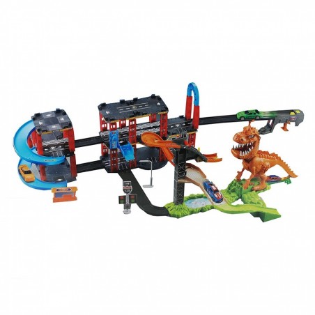 Pista acrobática Dinosaurio 108391 4m 2 coches doble vía con efectos de sonido