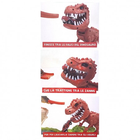 Pista acrobática Dinosaurio 108391 4m 2 coches doble vía con efectos de sonido