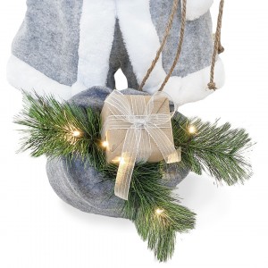 144209 Papá Noel vestido Gris Decoración navidad 80Hcm... 2