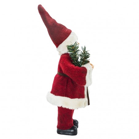144186 Papá Noel vestido Rojo y Crema Decoración navideña 30H cm