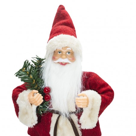 144186 Papá Noel vestido Rojo y Crema Decoración navideña 30H cm