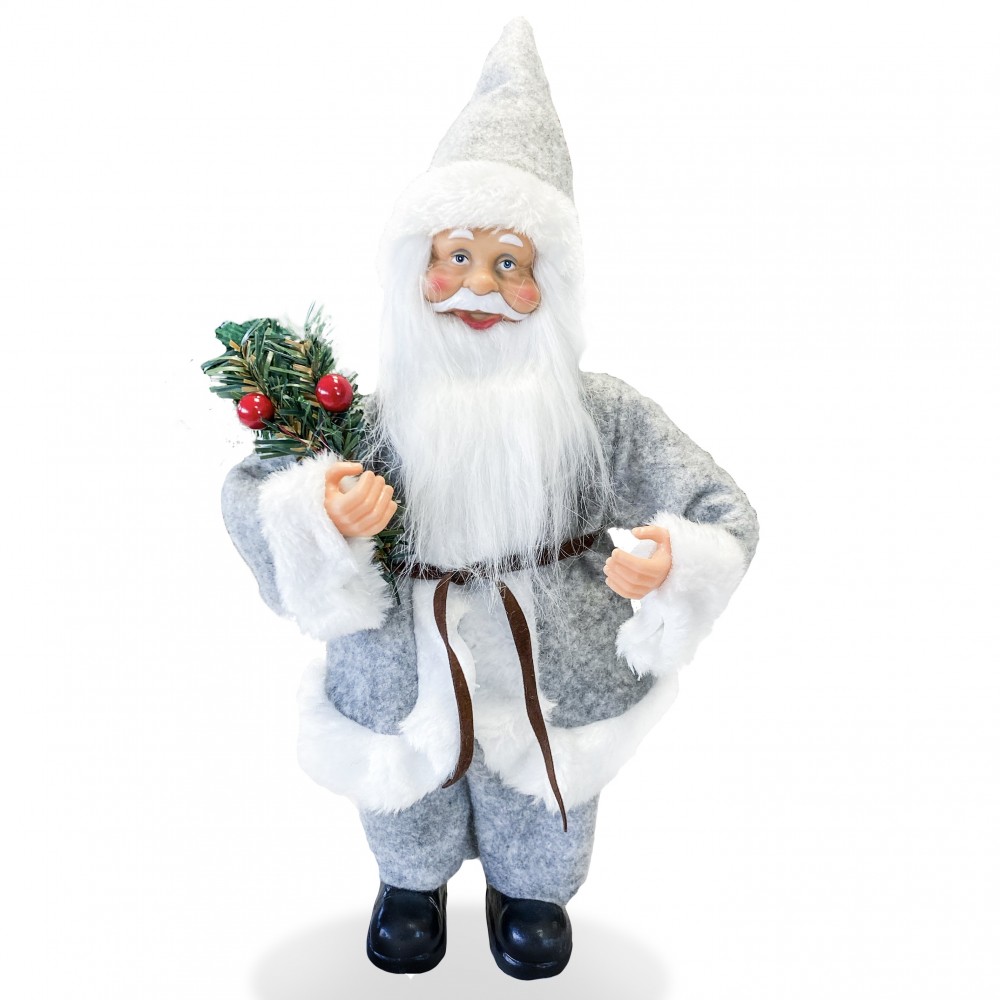 Art. 144189 Papá Noel vestido Gris Decoración navideña 30H cm