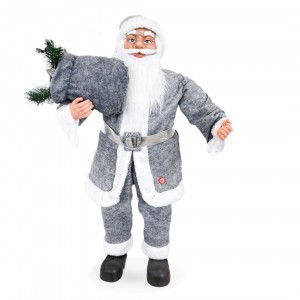 144205 Papá Noel vestido Gris Decoración navideña 50Hcm...