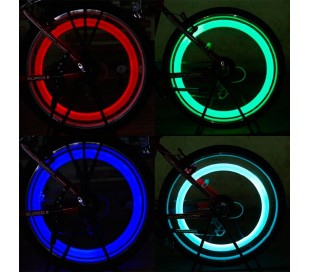 Pack 2 piezas de luces LED fluorescentes para coches motos y bici - Decoración noctura de ruedas y neumáticos