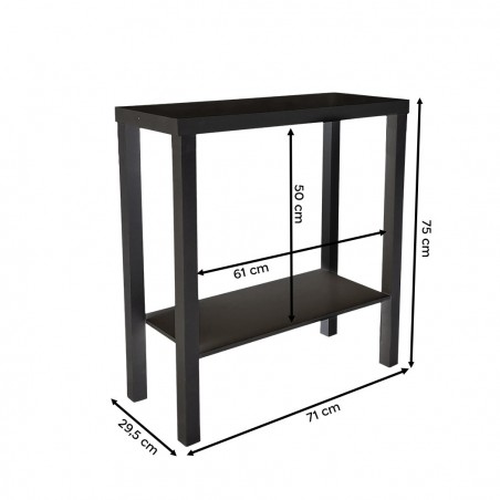 561751 Mesa consola de madera Blanca con 2 estantes para entrada o pasillo