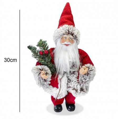 Art.144187 Papá Noel vestido rojo y gris Decoración navideña 30H cm