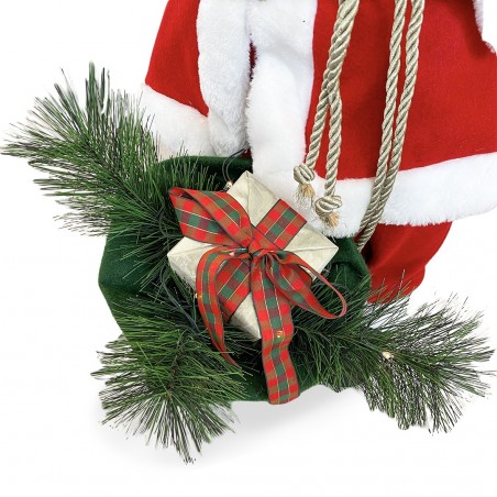 144208 Papá Noel vestido Rojo y Blanco Decoración navideña 80Hcm música y luces