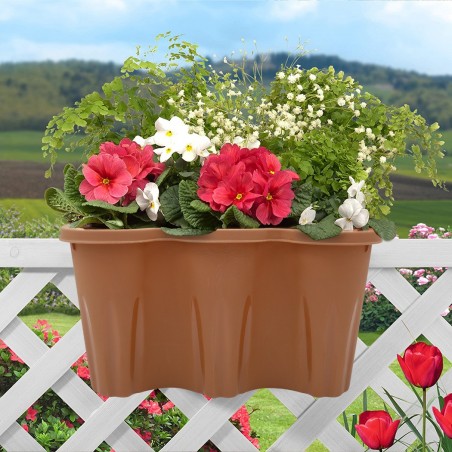 Florero de balcón para barandilla 025918 en maceta de plástico para balcón