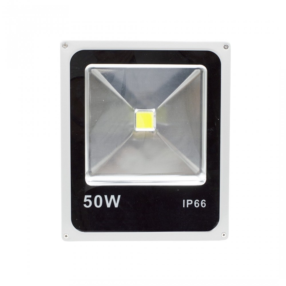 Foco LED slim 50w luz fría con soporte 120 ° y protección IP66