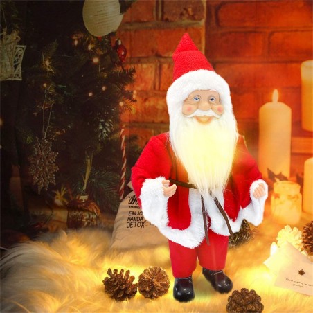 Art.144192 Papá Noel vestido rojo Decoración navideña 40H cm con Miniluciérnagas
