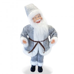 144197 Papá Noel vestido GRIS 45Hcm con Mecanismo Carillón, Sonidos y movimiento