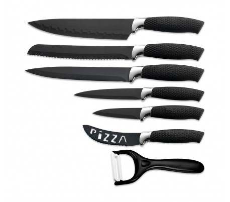 Set 6 cuchillos con revestimiento de cerámica - Color NEGRO RL-BLK6-W mws1790