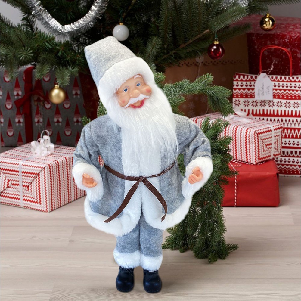 144197 Papá Noel vestido GRIS 45Hcm con...