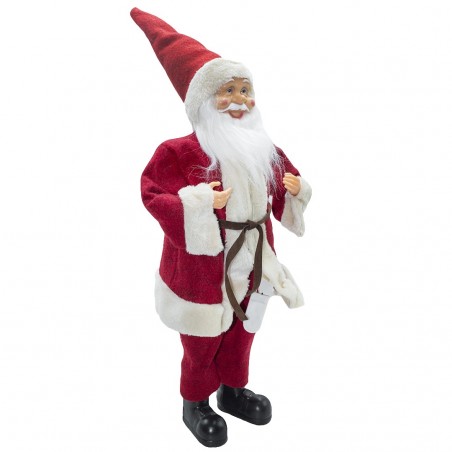 144198 Papá Noel vestido Rojo y Crema Decoración navideña 50H con mini luces