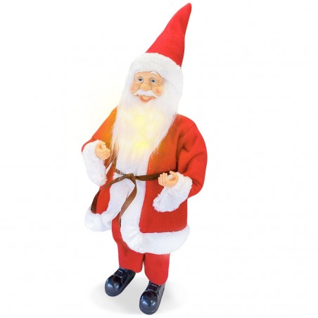 144200 Papá Noel vestido Rojo Decoración Navideña 50H cm con mini luces