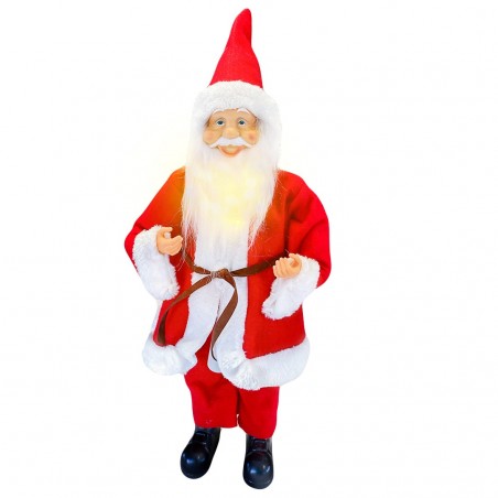 144200 Papá Noel vestido Rojo Decoración Navideña 50H cm con mini luces