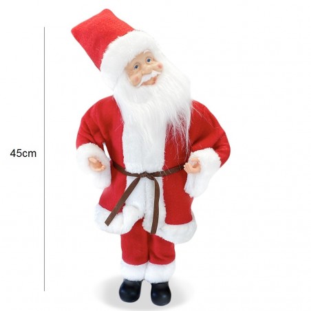 144196 Papá Noel vestido Rojo 45Hcm con Mecanismo Carillón, Sonidos y movimiento