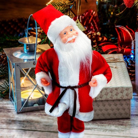 144196 Papá Noel vestido Rojo 45Hcm con Mecanismo Carillón, Sonidos y movimiento