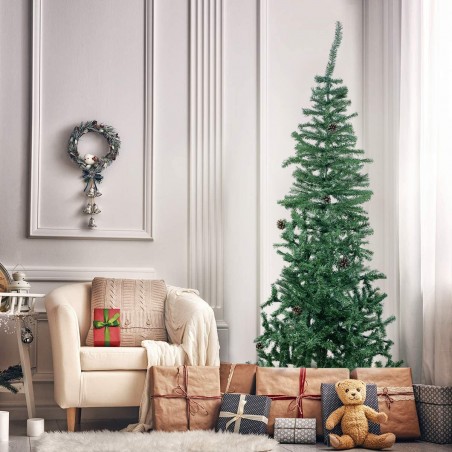 245007 Árbol de Navidad 210Hcm con 531 ramas plegables en PVC abeto artificial