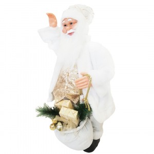 144231 Papá Noel Blanco y Dorado terciopelo 80Hcm con... 2