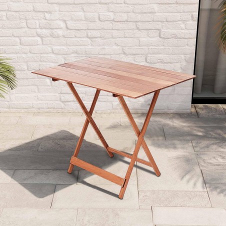 Mesa plegable 100 x 60 cm en madera natural mesa transportable para jardín
