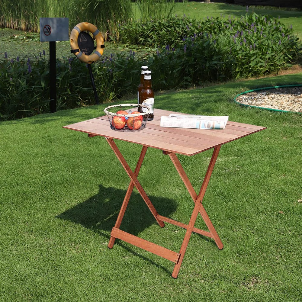 Mesa plegable 100 x 60 cm en madera natural...