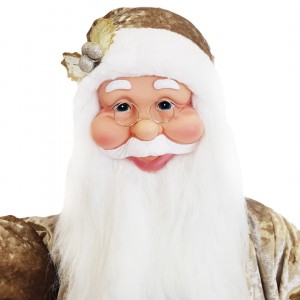 144237 Papá Noel Champagne terciopelo 80Hcm con Luces,... 2