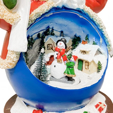 361025 Papá Noel en Resina con Luces, Música y Movimiento con Escenario Navideño