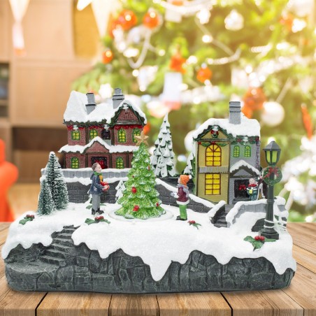 Christmas Village 361033 Carrusel Navidad Luces Sonidos y Movimiento 29x18x19cm