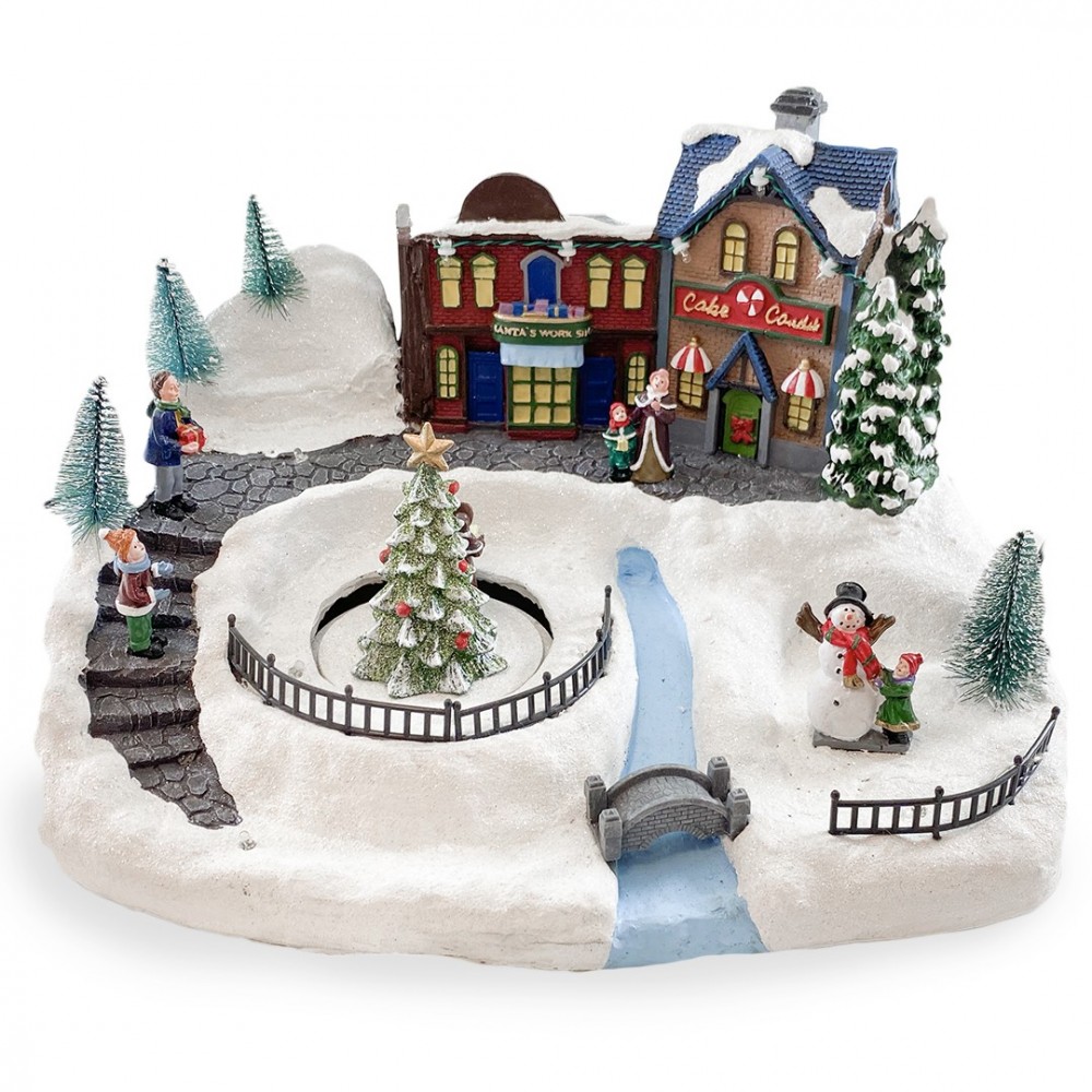 Pueblo Navideño Nevado 361038 Carrusel con...