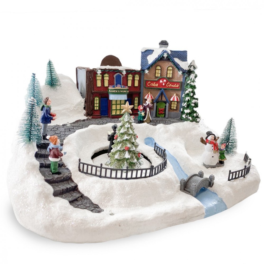 Pueblo Navideño Nevado 361038 Carrusel con...