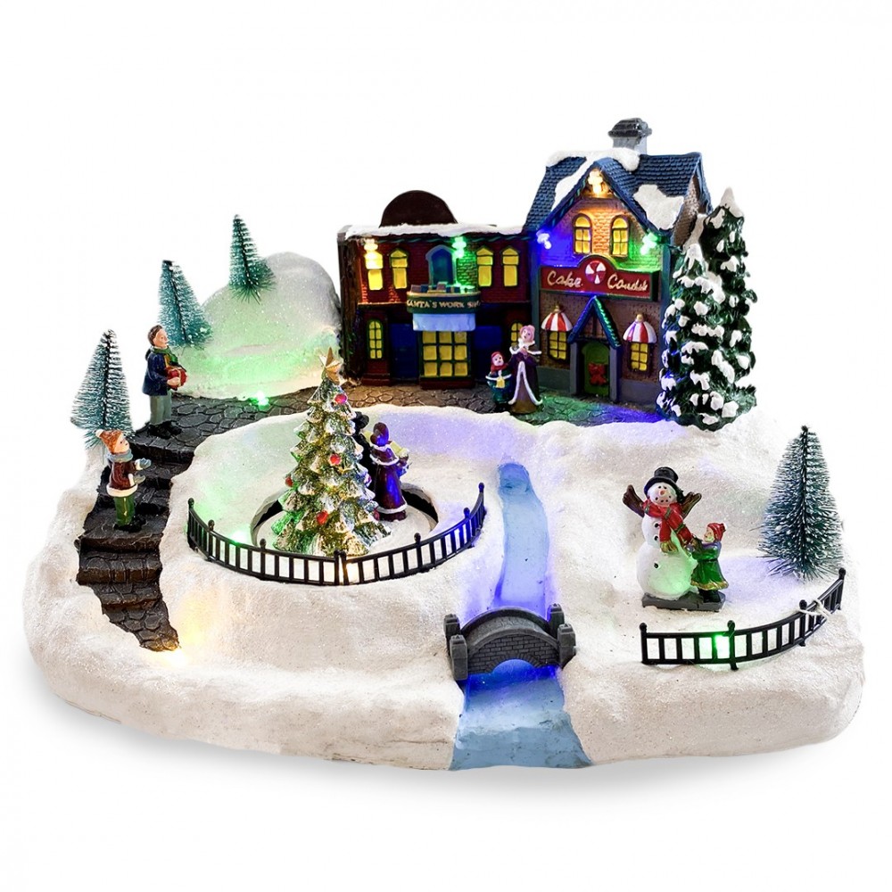 Pueblo Navideño Nevado 361038 Carrusel con...