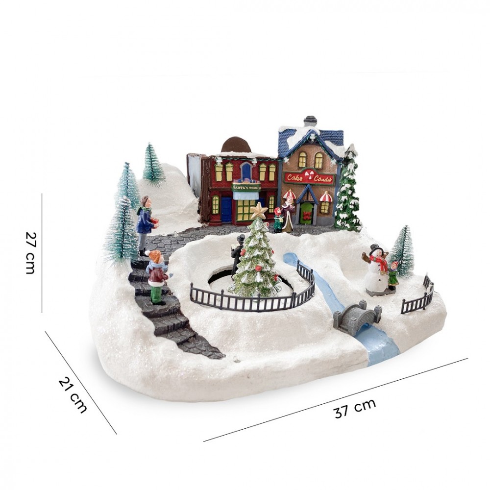 Pueblo Navideño Nevado 361038 Carrusel con...