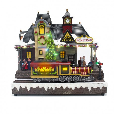 Pueblo Navideño 899898 Estación nevada, luces, sonidos, movimiento 30Hx15Px32Lcm